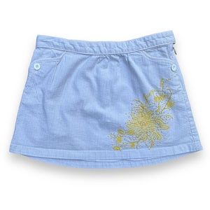 Juicy Couture Seersucker Embroidered Skirt